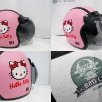 Jual Helm Bogo Bro.co Retro Kulit Klasik Motif Hello Kitty Full Bordir Murah