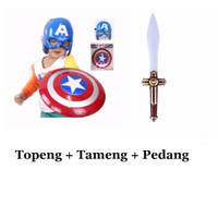 Jual Tameng dan Topeng Nyala Captain America Mask and Shield Avengers Murah