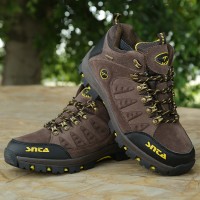 SEPATU GUNUNG/HIKING/OUTDOOR 470 BROWN/YELLOW WATERPROOF