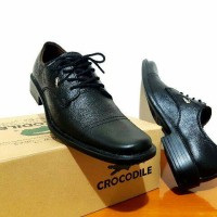 Jual sepatu pantofel crocodile kulit asli / sepatu crocodile tali low kulit Murah