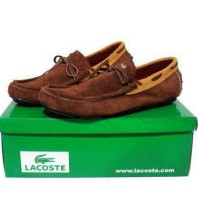 Sepatu Slip on Slop Kulit Suede Asli terbaru Awet Lacoste Slop Pria