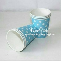 Harga paper cup biru gelas kertas ulang tahun paper cup | DEMO GRABTAG