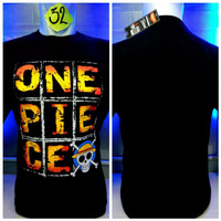 kaos combed hitam one piece kotak anime manga komik baju distro tshirt