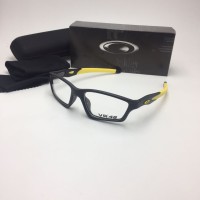 Frame Kacamata Minus Oakley Crosslink Pria VR46 Hitam Kuning Fullset S