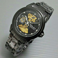 Jual JAM TANGAN ROLEX GENEVE SKELETON BLACK Murah