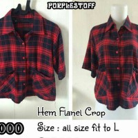 Jual Hem Flanel Crop Murah