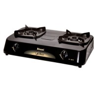 Rinnai Kompor Gas 2 Tungku Teflon RI-302S -Hitam garansi resmi