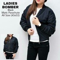 Jaket Bomber Cewek Wanita Warna Hitam Murah Tebal Lembut Nyaman Top