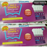 Jual Lampu Led Bulb Philips 13w Putih ( 13 watt ) Paket Isi 4 Murah