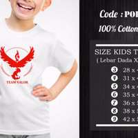 Jual Kaos Anak Pokemon GO - Team Valor - POKE-003 Murah