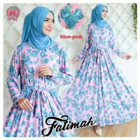 Gamis Syari Murah Fatimah Biru Pink