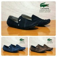 Jual Sepatu Pria Lacoste Slip On Casual Lucida Black Kulit Suede Murah Murah