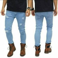 Jual Jeans sobek | skinny jeans hitam | ripped jeans | jeans slim fit Murah