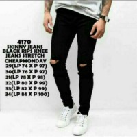 Jual Jeans sobek | skinny jeans hitam | ripped jeans | jeans slim fit Murah