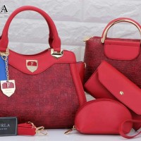 Tas Furla Christa 4in1 Leather Croco MERAH TERANG 2715-2
