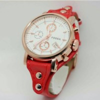 Terbaru.!! Jam tangan wanita, Fossil lether, tgl aktif/on, kw super