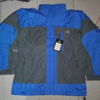 Jaket Outdoor / Gunung Sioux L-02 Grey- Blue Waterproof