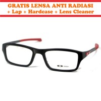 Frame Kacamata Minus Anti Radiasi OAKLEY CHAMFER Hitam Merah KW