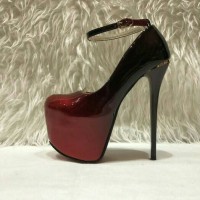 Jual Pump shoes/Sepatu high heels glossy # red Murah