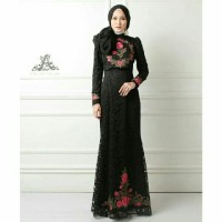 DRESS MAXI WANITA TK HIJAB QUEEN SIMPLE BLACK