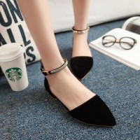 Sepatu Wanita / Cewek Sepatu Wanita Flat Shoes Tali Gold SDB54