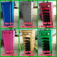 Jual Rak Sepatu Cover 10 Susun | rak portable tingkat shoes rack with cover Murah