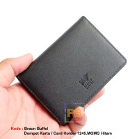 Jual Dompet kartu / card holder kulit asli Braun Buffel 1245.MGMG Hitam Murah