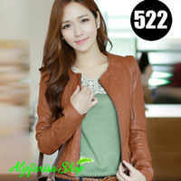 jaket semi kulit keren untuk wanita/99% bahan mirip kulit domba asli