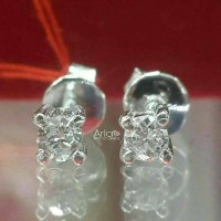 Termurah Anting Solitaire 0,16 Carat Emas Berlian Natural Diamond