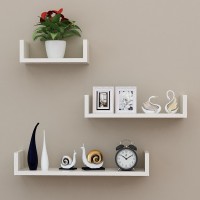 Jual Rak Dinding Minimalis Model U|Floating Shelves U Promo 3 Pcs - Putih Murah