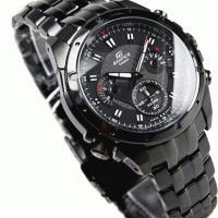 Jual JAM TANGAN CASIO EDIFICE ORIGINAL BM RANTAI STAINLESS FULLBLACK CHRONO Murah