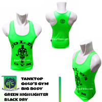 Jual Kaos Oblong - TANKTOP GOLDS GYM BIG BODY GREEN HIGHLIGHTER BLACK DRY Murah