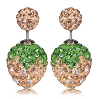 Anting strawberry tusuk bola diamond champagne / Anting Forever 21