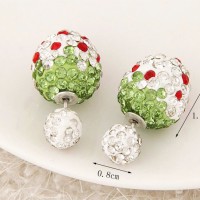 Anting strawberry tusuk bola diamond putih / Anting Forever 21