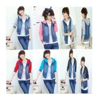 Jual Jaket Hoodie Cewek Jeans Combination My Trend Murah
