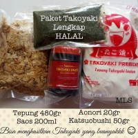 Jual bahan takoyaki halal tepung tako aonori katsuobushi saos okonomiyaki Murah