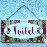 Jual Home Decor l Hiasan Dekorasi Rumah Shabby: Sign Toilet 1 Murah