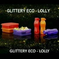 Jual Tupperware Glittery Eco - Lolly Set ( Kotak Makan + Botol Minum) Murah