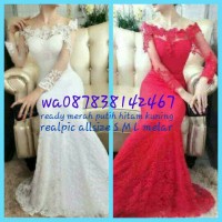 READY DRESS KEBAYA BROKAT BRUKAT BORDIR TILE 3D WEDDING WISUDA MUSLIM
