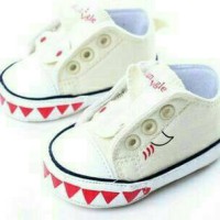 Sepatu prewalker bayi import Converse kets putih white klasik elegan