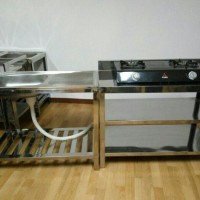 Jual 1 set meja kompor dan bak cuci piring pake drainer Murah