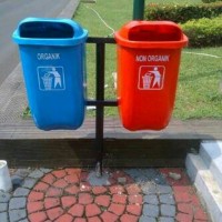 Jual Tempat sampah 2in1 opal, Vol_50L tiang tanam Murah