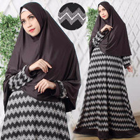 Gamis Syari Long Dress Hijab Vanilla Hitam Bagus Fashionable