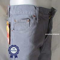 Celana Jeans Pria / Cowok Lois Bandung Standar/Regular Abu-abu