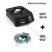 Jual Paket Kompor Gas QGC 101 R Dan Selang Regulator LPG QRL 032 Quantum Murah