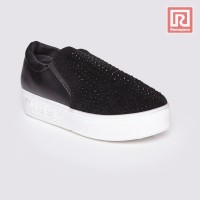 Jual Sepatu Wanita Slip On Beaded Black Adorable JJ 88885879 Murah