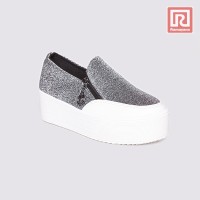 Jual Sepatu Wanita Slip On Glittery Grey Adorable JJ 88864420 Murah