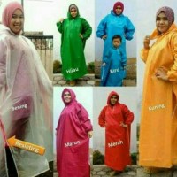 Jual Mantel gamis JUMBO/Jas hujan muslimah UKURAN BESAR warna polos Murah