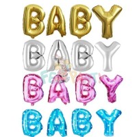 Jual Balon Foil Huruf Angka warna Gold Silver , Pink & Biru Bermotif Murah