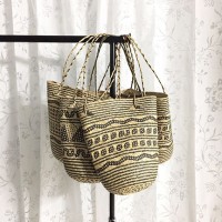 Jual Tas Rotan Oval Motif Dayak, Rambat Motif, Kandul, Tas Anjat Dayak Murah